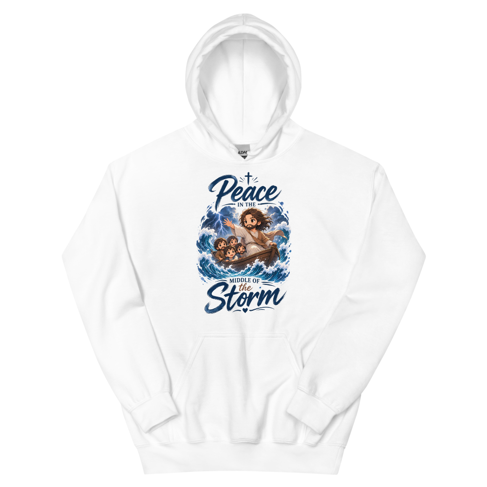 Peace In The Middle Of The Storm Hoodie | colour: White