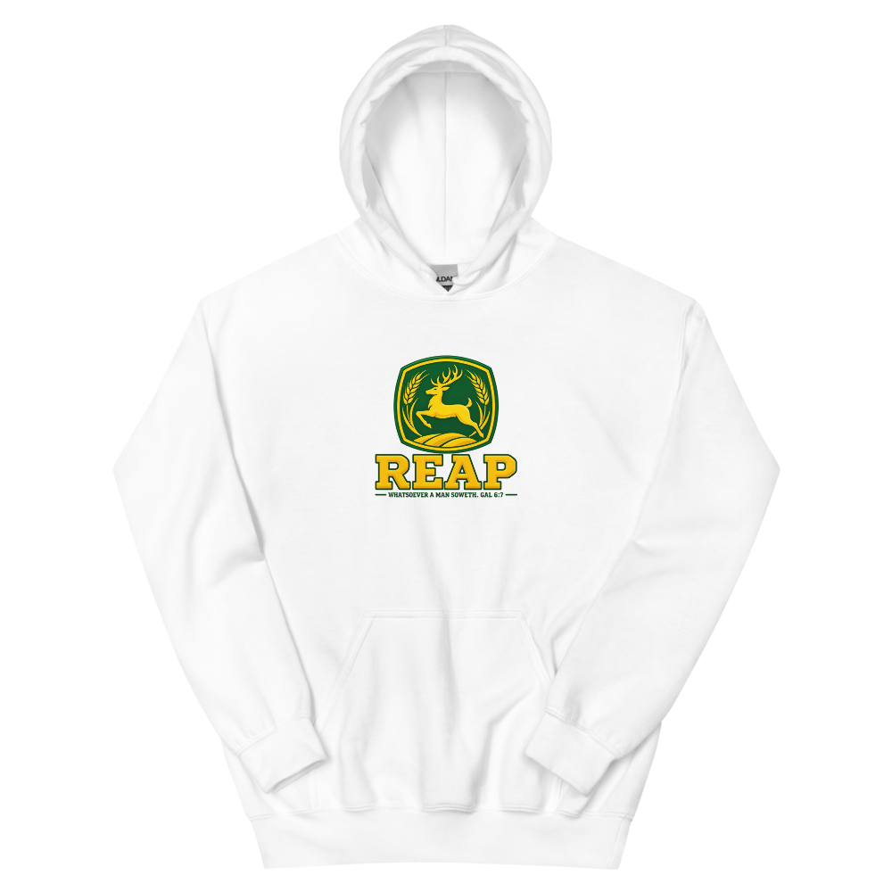 Reap Leaping Deer Badge T-Shirt | gc: Hoodie/White
