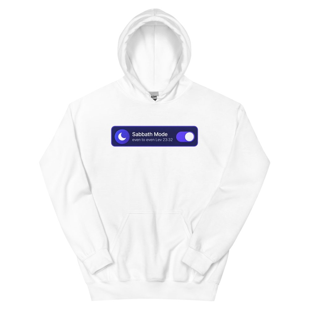 Sabbath Mode Toggle T-Shirt | gc: Hoodie/White