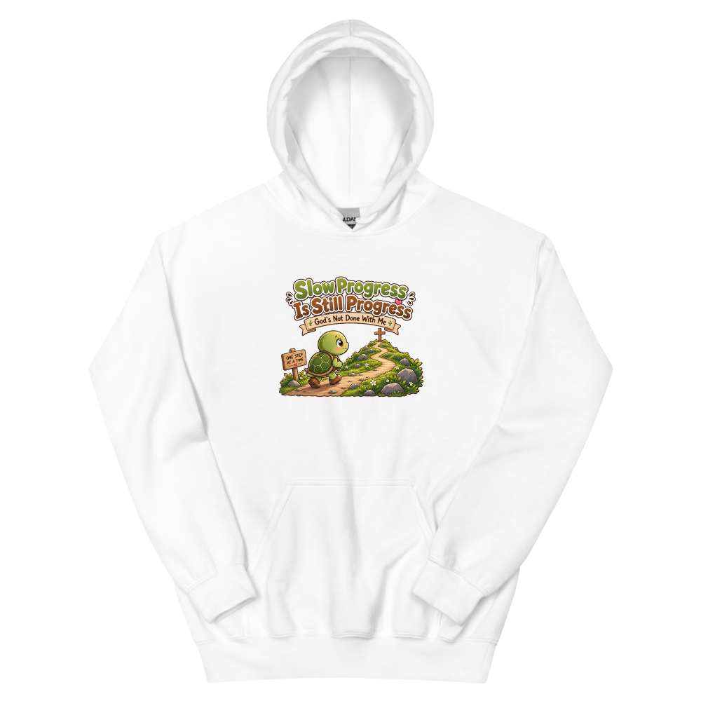 Slow Progress Is Still Progress T-Shirt | gc: Hoodie/White