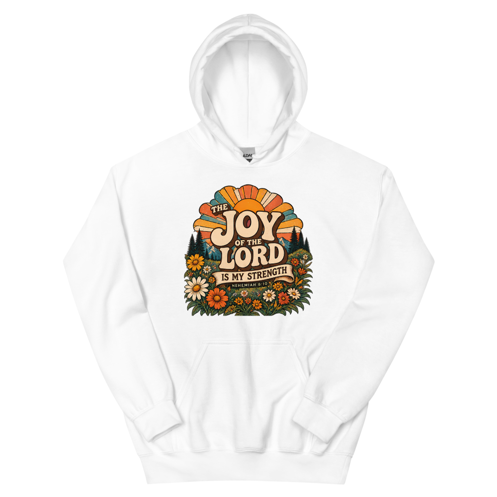 The Joy Of The Lord Is My Strength Retro T-Shirt | gc: Hoodie/White