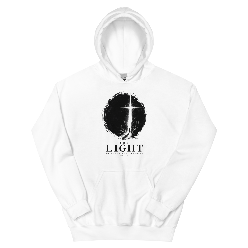 The Light Shines In The Darkness T-Shirt | gc: Hoodie/White